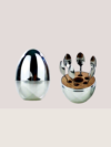 Silver Egg with 6 Coffee/Dessert Spoons